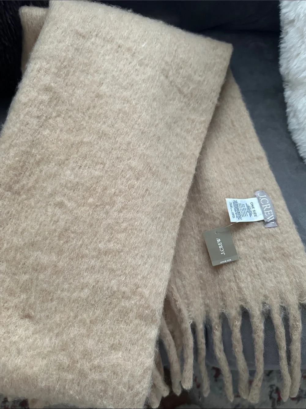J. Crew Beige/Taupe Plush Scarf
